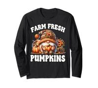 Farm Fresh Pumpkins and Autumn Gnome for Teacher Fall Season Long Sleeve T-Shirt