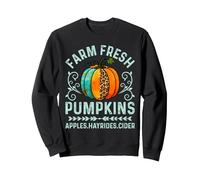 Farm Fresh Pumpkins Apples Hayrides Cider Happy Thanksgiving Sweatshirt, Adult Unisex, Black, Medium