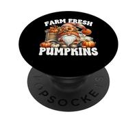 Farm Fresh Pumpkins Gnome Graphic Women Cute Pumpkin Truck PopSockets Adhesive PopGrip