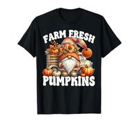 Farm Fresh Pumpkins Gnome Graphic Women Cute Pumpkin Truck T-Shirt