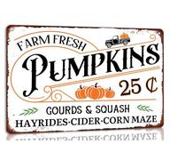 Farm Fresh Pumpkins Gourds Squash Vintage Metal Tin Signs Pumpkins Patch Outdoor Decor Pumpkin Lover Fall Decor 8x12 Inch