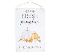 Farm Fresh Pumpkins Metal Hanging Sign - Autumn Farm Decor