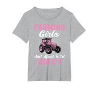 Farm Girls aren't Afraid to Get Dirty Funny Farming Tractor T-Shirt, Women's Plus, Heather Grey, 5X