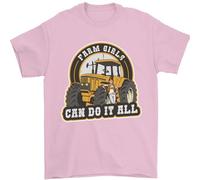 Farm Girls Can Do It All Funny Farming Mens T-Shirt 100% Cotton Light Pink S