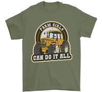 Farm Girls Can Do It All Funny Farming Mens T-Shirt 100% Cotton Military Green M