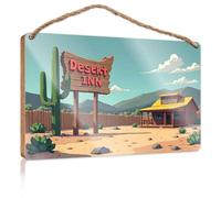 Farm Hanging Door Sign Desert Inn: A Rustic Oasis In The Sandy Wilderness Wooded Sign Welcome Sign Home Décor Store Home Decor(23X35CM)