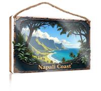 Farm Hanging Door Sign Journey To The Enchanting Napali Coast Paradise Wooded Sign Welcome Sign Home Décor Store Home Decor(20X30CM)