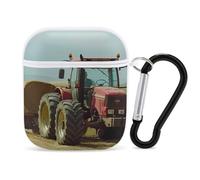 Farm House Tractor Loaded Hay Funny Case Cover Compatible for AirPods 1 & 2 Earbuds Protective Hard Cover with Keychain