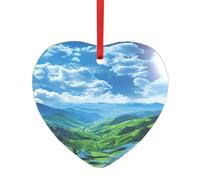 Farm Houses Windmill Tractor Print Acrylic Shaped Pendant for Christmas Holiday Parties,Decorative Hanging Souvenir
