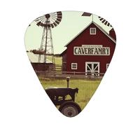 Farm Houses Windmill Tractor Printed Guitar Picks 12-Piece Set - Comfortable, Versatile Plectrum for All Guitar Styles & Players
