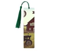 Farm Houses Windmill Tractor Printed Metal Bookmarks M - Dark Green Lightweight Aluminium Book Marker for Books, Journals & Gifts, Ideal Book Lovers, Holiday Decor & Crafts