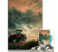 Farm Implement Tractor Puzzles for Adults 1000 Pieces,Stress Reliever Staycation Kill Time with Matching Poster And Trivia Sheet 50x75cm