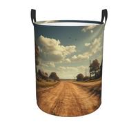 Farm in autumn Laundry Basket With Handles, Foldable Laundry Hamper Oxford Cloth Dirty Clothes Basket Waterproof Clothes Toys Storage Bin Organizer for Bedroom Bathroom Dorm