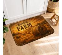 Farm Inspired Kitchen Mats for Floor, Rustic Tractor Hay Bales Vintage Soft Mats, Autumn Cushioned Comfort Washable Decor Rugs for Kitchen Sinks Laundryroom Bathroom 20x31 Inch