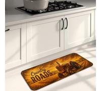 Farm Inspired Kitchen Mats for Floor, Rustic Tractor Hay Bales Vintage Soft Mats, Autumn Cushioned Comfort Washable Decor Rugs for Kitchen Sinks Laundryroom Bathroom 16x47 Inch