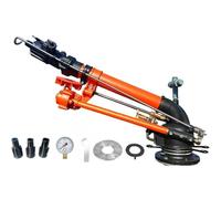 Farm Irrigation Sprinkler 1.5" Impulse Impact Tripod with Replacement Nozzle and Pressure Gauge for 360° Large Area Watering Spray