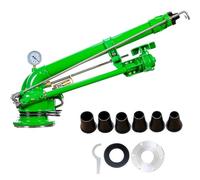 Farm Irrigation Sprinkler 2" Rain Gun Spray Head with Pressure Gauge, 360° Rotary Large-Area Watering Spray, Ideal for Irrigation and Industrial Dust Removal