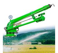 Farm Irrigation Sprinkler with Pressure Gauge, Adjustable Elevation Angle, 360-Degree Large Area Spray for Lawn and Garden Watering