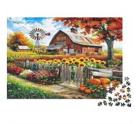 Farm Jigsaw Puzzle 1000 Piece Recycled Paper for Adults Autumn Puzzle Impossible Hard Challenge Stimulate Brain Thinking 52x38cm/1000pcs