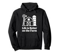 Farm Life Barn Silhouette Country Living Graphic Design Pullover Hoodie