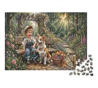 Farm Little Boy Jigsaw Puzzle for Game 1000 Pieces English Garden for Beginners Puzzle Starters Anxiety Relief Small Gift Idea 52x38cm/1000pcs