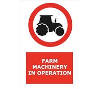 Farm Machinery in Operation self-adhesive vinyl sign - 20 x 30 cm