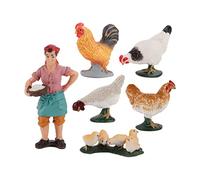Farm Model Figures Toy 6PCS Farmer Keeper Chicken Figurines Collection Playset