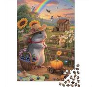 Farm Mouse 1000 Piece Jigsaw Puzzle for Adults Country Scenery Jigsaw Puzzle Game Paper Relaxation Home Decor Gift 52x38cm/1000pcs