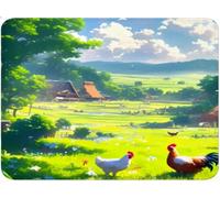 Farm Mouse Mat 15 x 20 cm, Gaming Mouse Pad, Improves Speed and Accuracy, Mini Mousepad Rooster, Anti-Slip Rubber Desk Mat with Smooth Surface, For Travel Office Home Laptop Working Studying qw-344