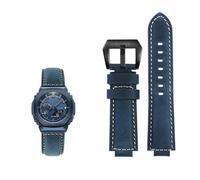 Farm Oak modified Fit for Casio G-SHOCK GA-2100 GM2100 GM-110 GA110 DW5600 Series Frosted cow hide Leather Watch Strap Men(Blue black)
