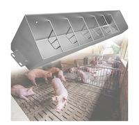 Farm Pig Trough 47 59 71 79 inch Long, Stainless Steel Animals Livestock Feeding Troughs for Cattle Sheep Horse Hog, Separated Fence Feed Trough with Sloped Opening(For 7 Pigs)