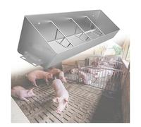 Farm Pig Trough 47 59 71 79 inch Long, Stainless Steel Animals Livestock Feeding Troughs for Cattle Sheep Horse Hog, Separated Fence Feed Trough with Sloped Opening(For 4 Pigs)