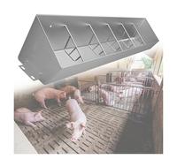 Farm Pig Trough 47 59 71 79 inch Long, Stainless Steel Animals Livestock Feeding Troughs for Cattle Sheep Horse Hog, Separated Fence Feed Trough with Sloped Opening(For 6 Pigs)