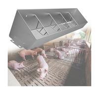 Farm Pig Trough 47 59 71 79 inch Long, Stainless Steel Animals Livestock Feeding Troughs for Cattle Sheep Horse Hog, Separated Fence Feed Trough with Sloped Opening(For 5 Pigs)