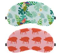 Farm Pigs Pattern Pink Background 2-Pack Light-Blocking Soft Breathable Eye Masks Sleep Mask Eye Patch
