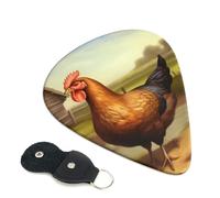 Farm Poultry 6 Pack Guitar Picks With Holder, Personalized Guitar Plectrums Non-Slip Portable Ukulele Bass Picks 0.71mm For Acoustic Guitar Lovers Gifts