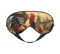 Farm Print Chicken and Rooster Printing Sleep Mask for Women Men Double-Sided Print Soft Silk Eye Masks Eye Sleep Shade Cover