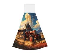 Farm Red Tractor Coral Velvet Hand Wipes - Absorbent Cleaning Cloths for Kitchen, Bathroom, Car, Camping - Home Use