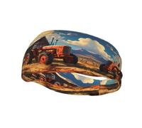 Farm Red Tractor Fashionable Colorful Sports Headband - Breathable, Stretchable, Lightweight, Unisex, Soft