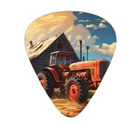Farm Red Tractor Printed pick set - 12 pieces, thin, medium and thick guitar picks, suitable for guitar, bass, electric guitar and ukulele