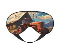 Farm Red Tractor Soft Eye Mask. Unisex, Comfortable and Breathable, Suitable for Daily Rest. Helps You Quickly Enter Deep Sleep.