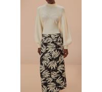 FARM Rio Black Bossa Banana Low Waisted Maxi Skirt size L | Maxi Skirts Outlet | Women L