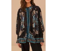 FARM Rio Blossom Tapestry Black Bee Smocked Blouse size XXS | Blouses Outlet | Women | Black XXS