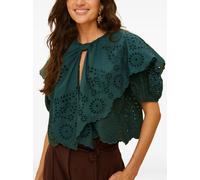 FARM Rio cut-out ruffled blouse - Green XXS-S-M-L-XL