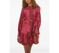 FARM Rio tassel-embellished patterned mini dress - Pink S-XL