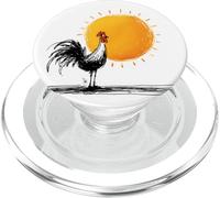 Farm Rooster Morning Geometric Sun Sketch PopSockets PopGrip for MagSafe