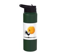 Farm Rooster Morning Geometric Sun Sketch Stainless Steel Insulated Water Bottle