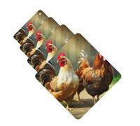 Farm Rustic Chickens Car Air Freshener Cards for Women Men 4 Pack Cute Car Accessories Long Lasting Scent Car Diffuser Hanging Auto Aromatherapy Tablets Car Fresheners Gifts