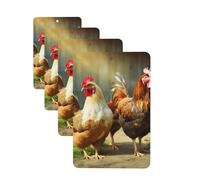 Farm Rustic Chickens Car Air Freshener Cards for Women Men 4 Pack Cute Car Accessories Long Lasting Scent Car Diffuser Hanging Auto Aromatherapy Tablets Car Fresheners Gifts