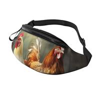Farm Rustic Chickens Fanny Pack for Men Women, Waterproof Sports Waist Bag Fashion Belt Bag Crossbody Bags Hip Bum Bag with Adjustable Strap Large Sling Bag Purse for Travel Hiking